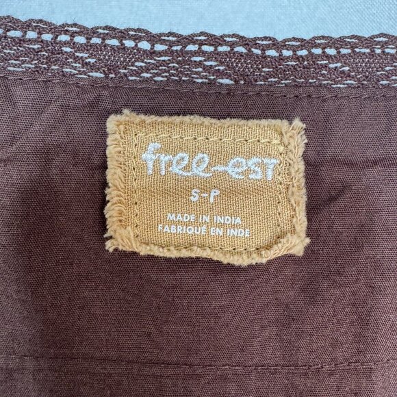 free-est La Bamba Cotton Double Espresso Drop Waist Ruffle Lace Hem Mini Dress - Picture 14 of 16